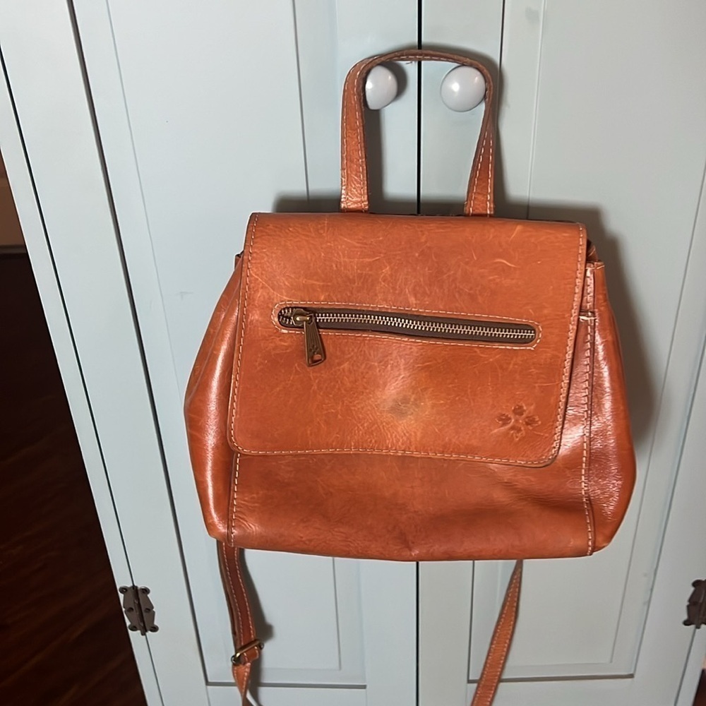 Patricia Nash Molina Convertible Satchel Leather Backpack Bag Brown crossbody